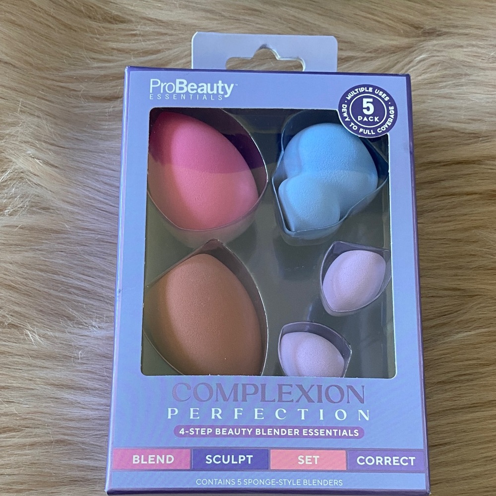 NWT Complexion Perfection Beauty Blender Set - Pink, Blue, Purple